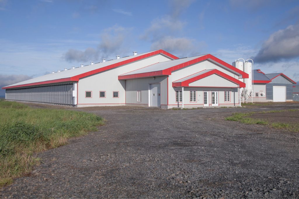 Agricultural Building With Corrugated Metal Panels