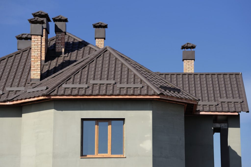 Modern Home With Brown Metal Tile Roofing