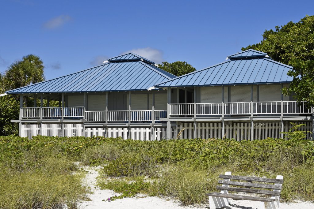 Ocean Front Commercial Buildings With Standing Seam Metal Roofing