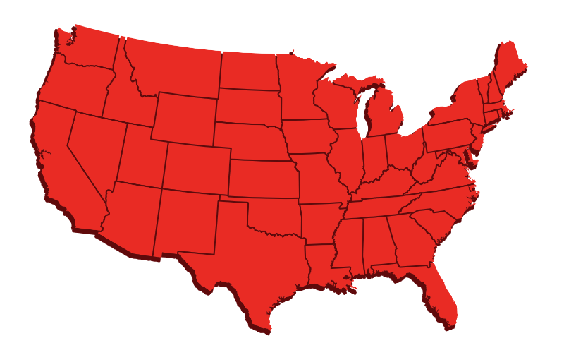 Red Usa Map