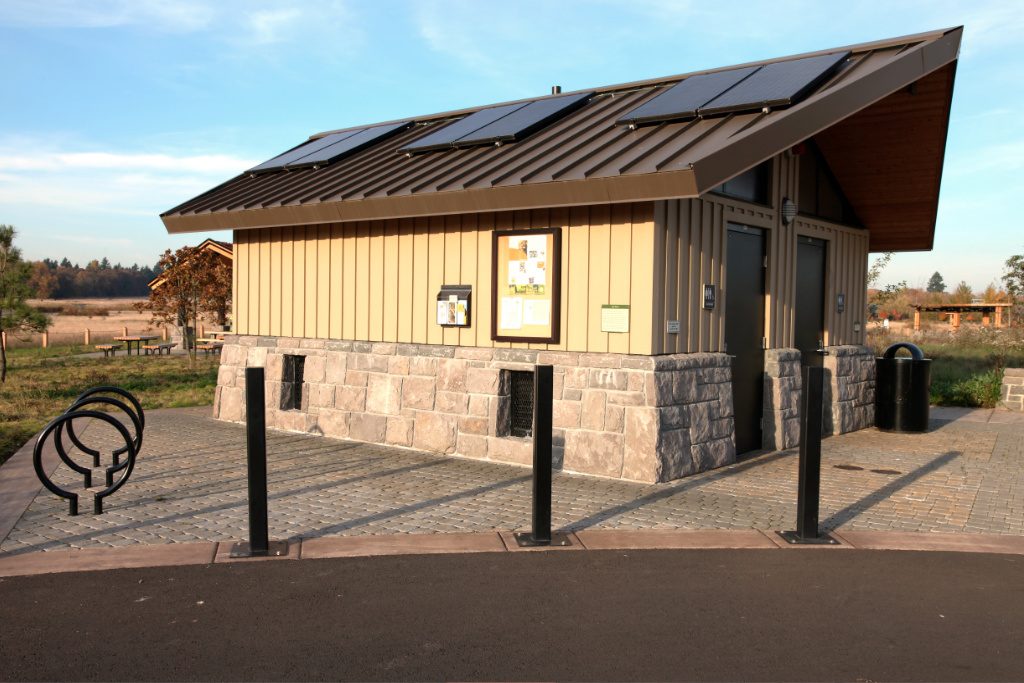 Restroom At A Park With Standing Seam Metal Roofing