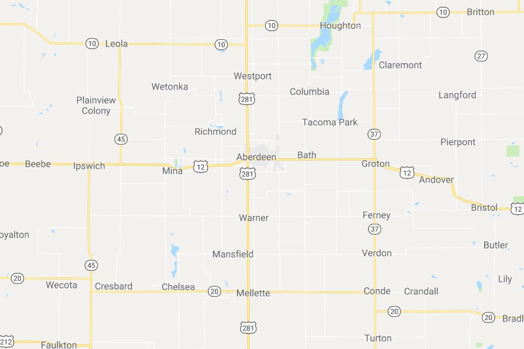 Aberdeen South Dakota Service Area Map Expert Metal Roofers