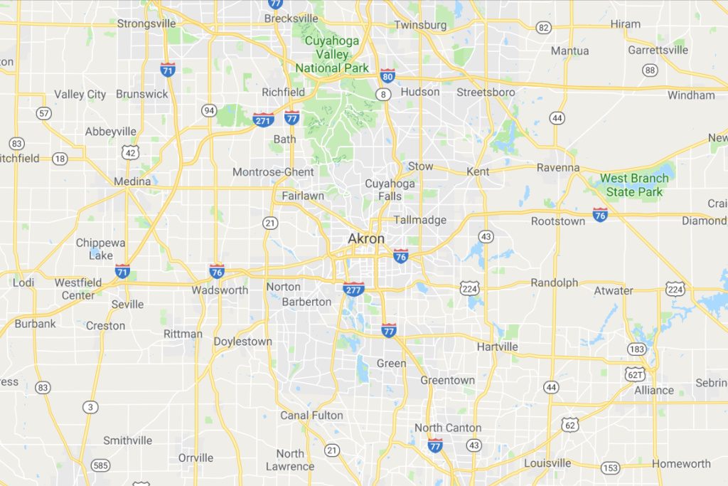Akron Ohio Service Area Map Expert Metal Roofers