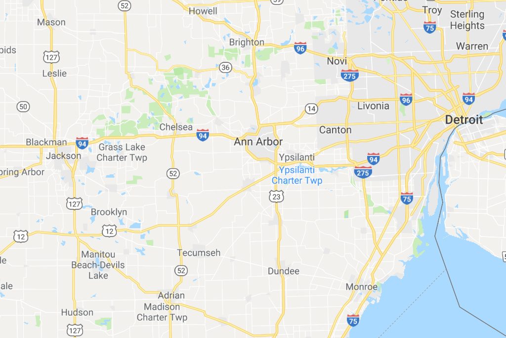 Ann Arbor Michigan Service Area Map Expert Metal Roofers