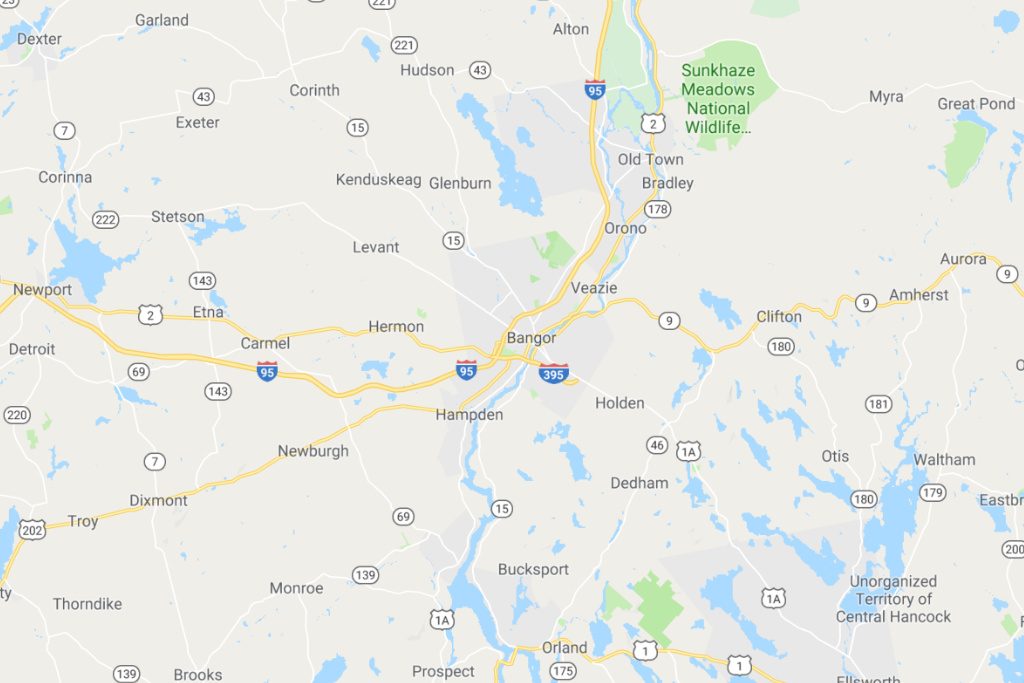 Bangor Maine Service Area Map Expert Metal Roofers