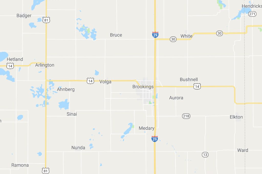 Brookings South Dakota Service Area Map Expert Metal Roofers