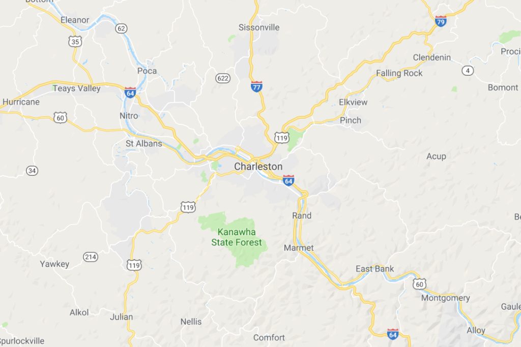 Charleston West Virginia Service Area Map Expert Metal Roofers