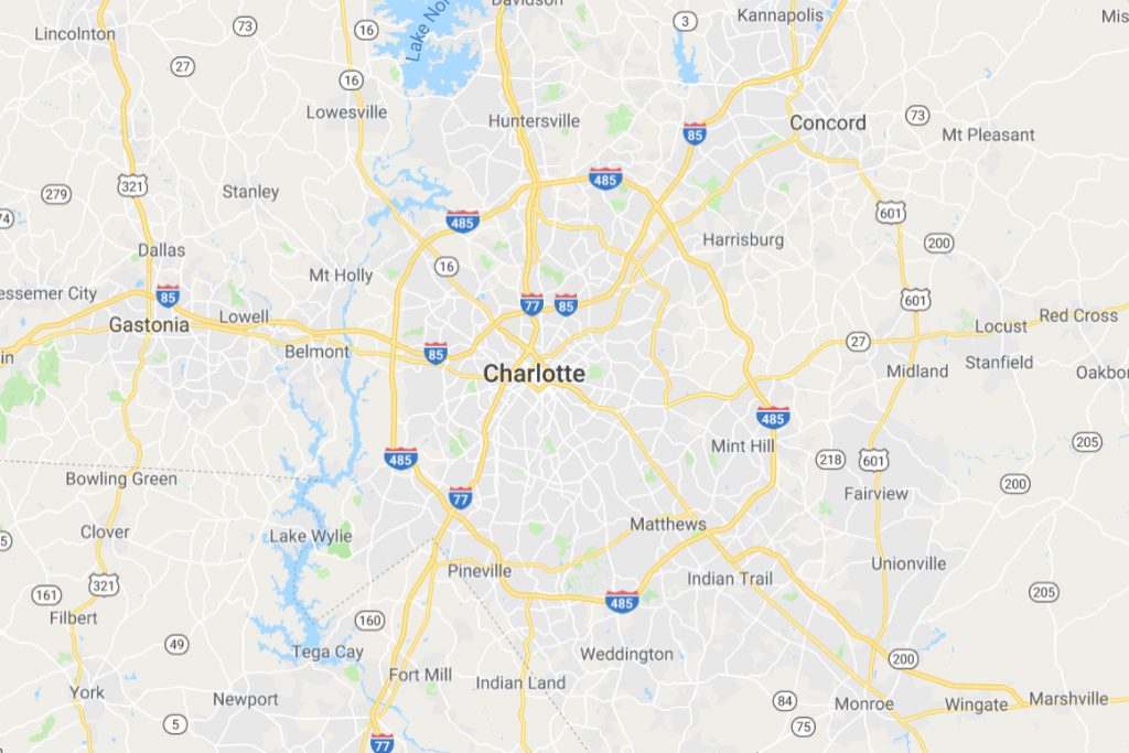 Charlotte North Carolina Service Area Map Expert Metal Roofers