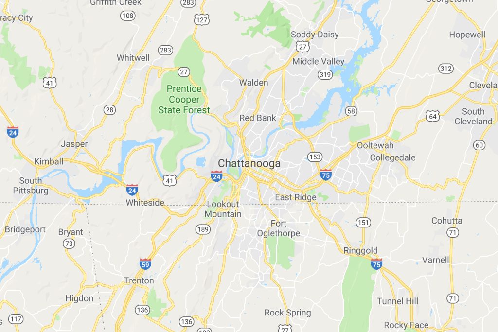 Chattanooga Tennessee Service Area Map Expert Metal Roofers