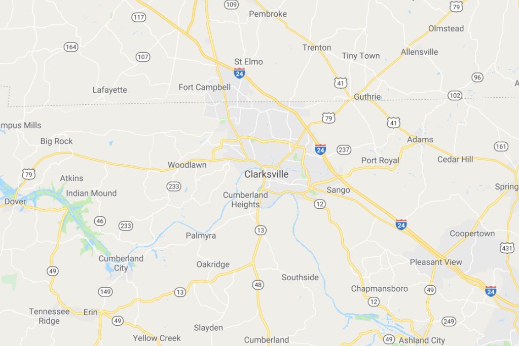 Clarksville Tennessee Service Area Map Expert Metal Roofers