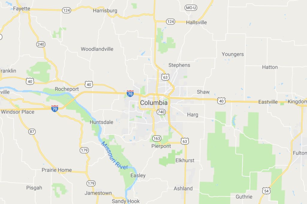 Columbia Missouri Service Area Map Expert Metal Roofers