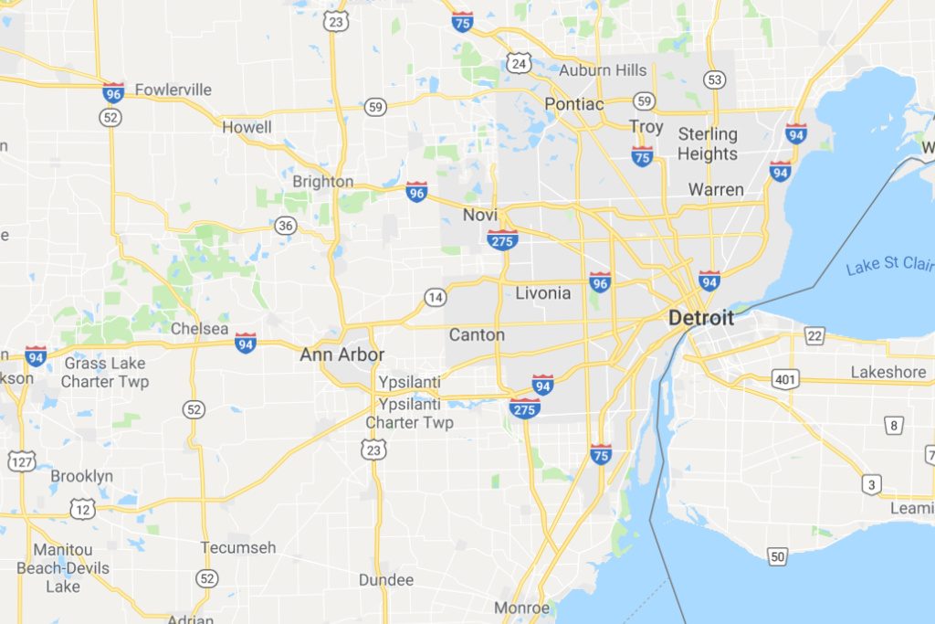 Detroit Michigan Service Area Map Expert Metal Roofers