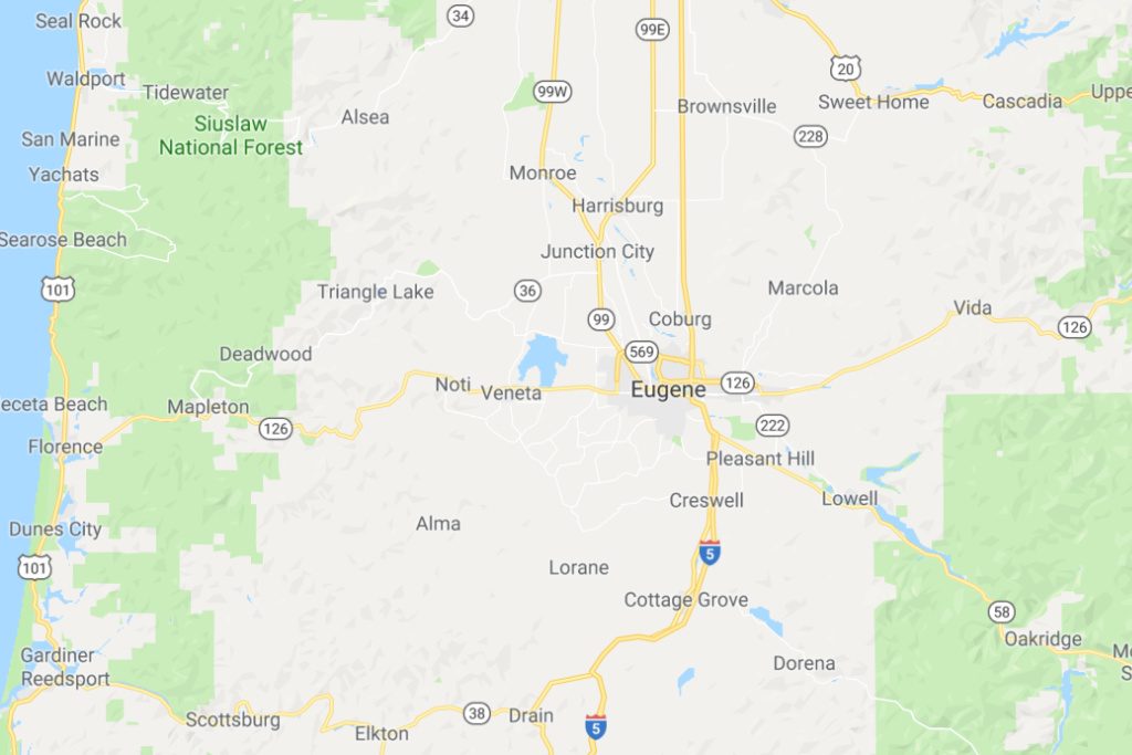 Eugene Oregon Service Area Map Expert Metal Roofers