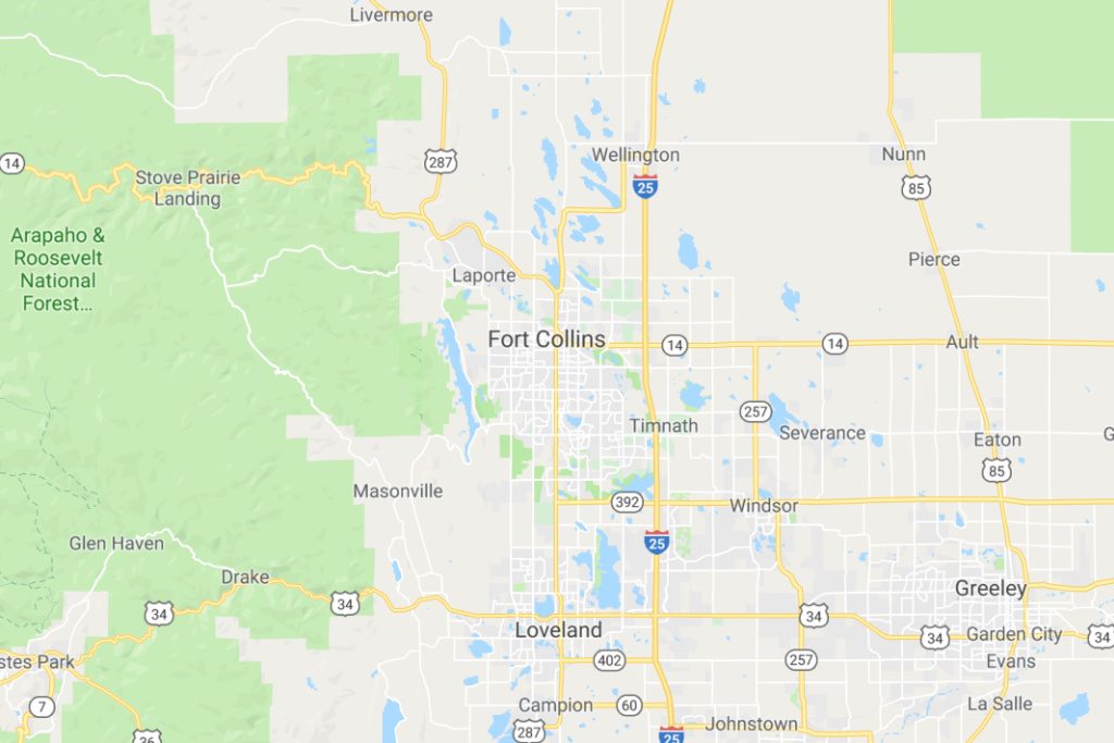 Fort Collins Colorado Service Area Map Expert Metal Roofers