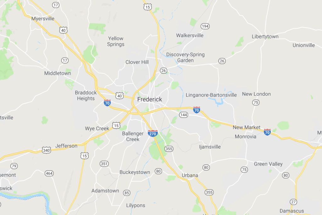 Frederick Maryland Service Area Map Expert Metal Roofers