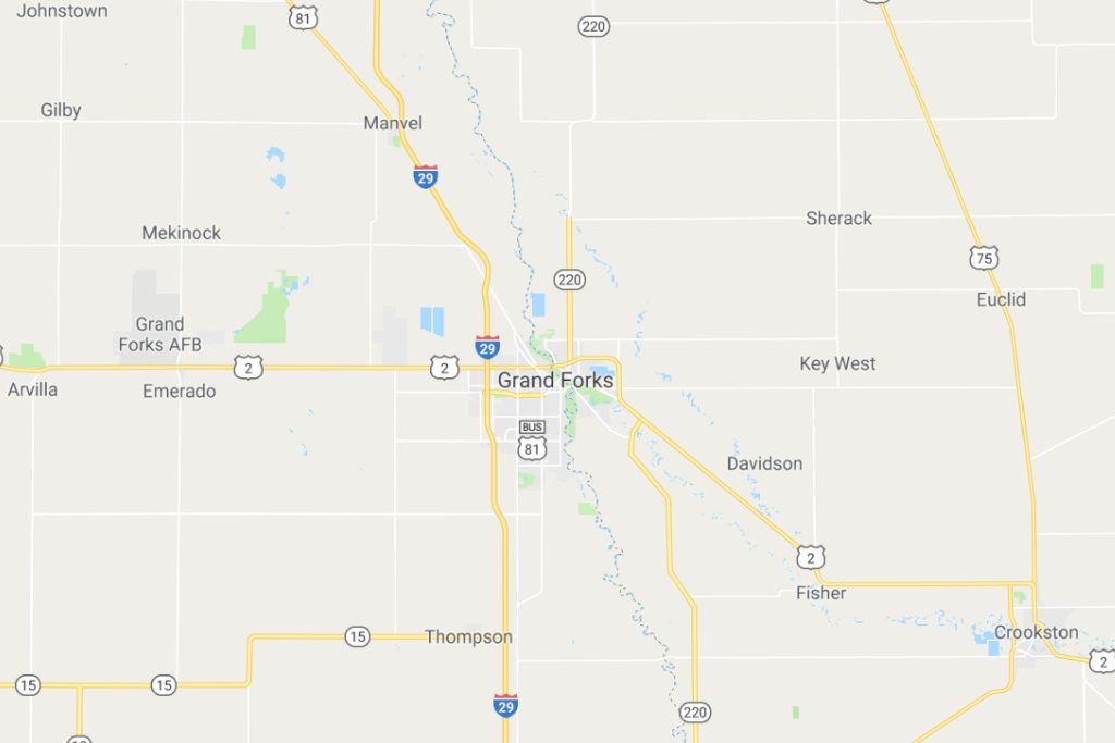Grand Forks North Dakota Service Area Map Expert Metal Roofers