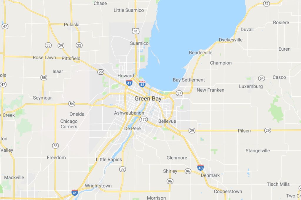 Green Bay Wisconsin Service Area Map Expert Metal Roofers