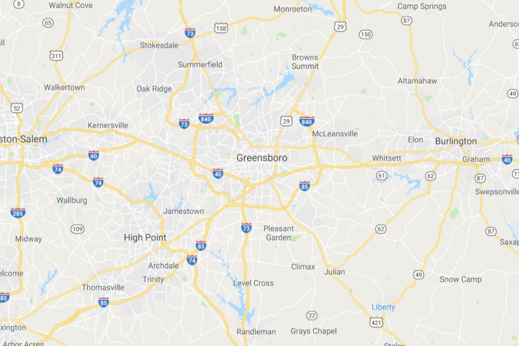 Greensboro North Carolina Service Area Map Expert Metal Roofers