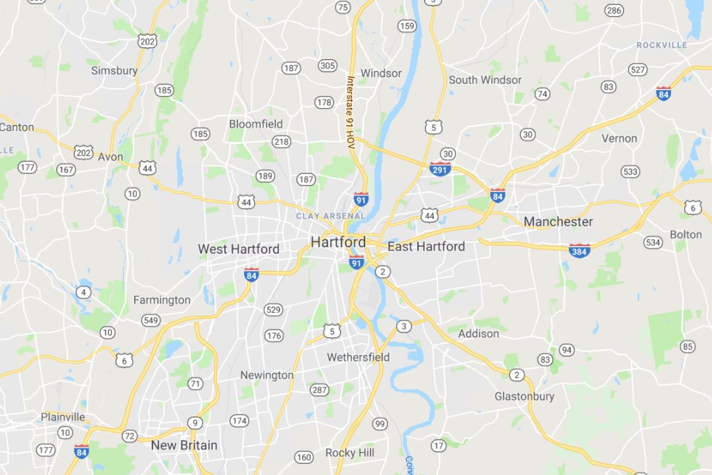Hartford Connecticut Service Area Map Expert Metal Roofers