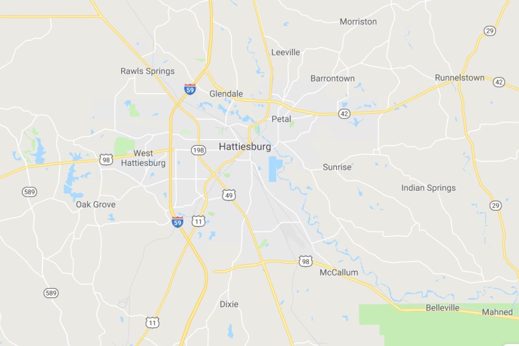 Hattiesburg Mississippi Service Area Map Expert Metal Roofers