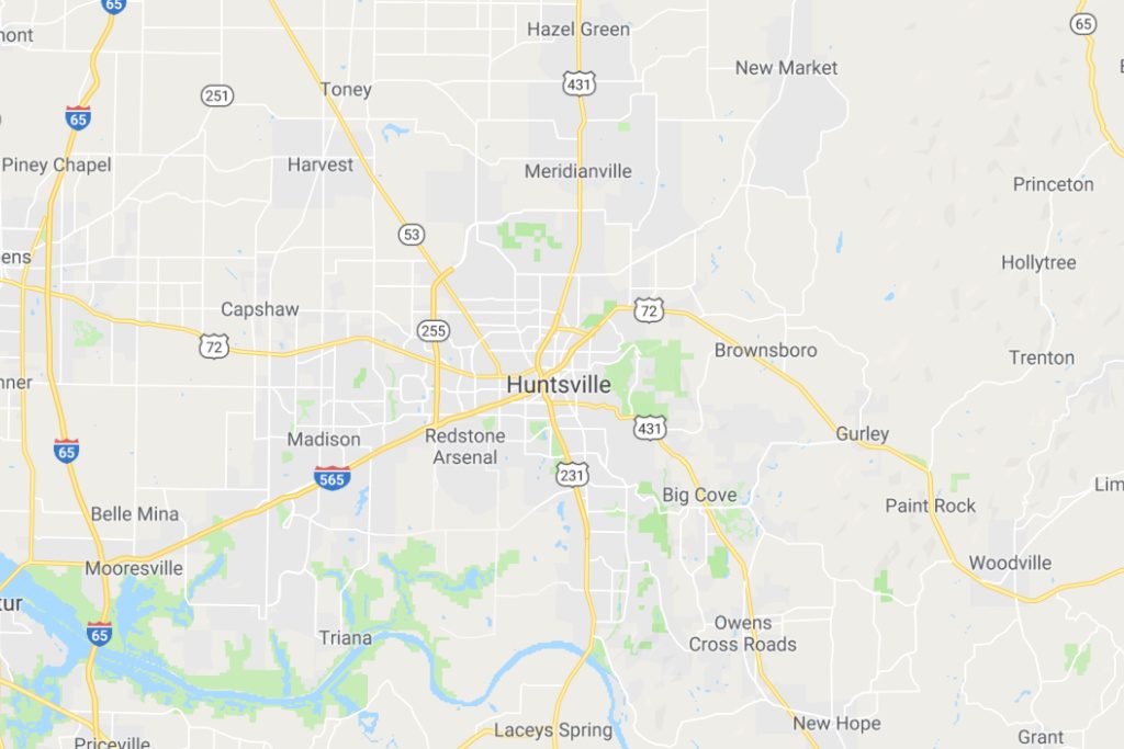 Huntsville Alabama Service Area Map Expert Metal Roofers