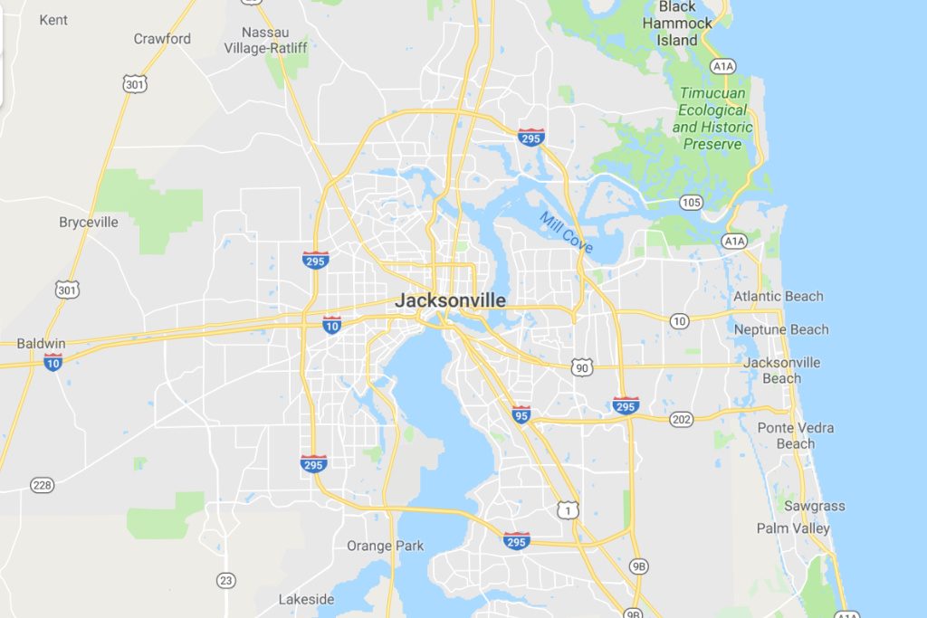 Jacksonville Florida Service Area Map Expert Metal Roofers