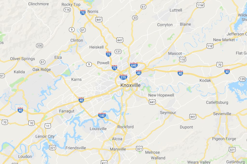 Knoxville Tennessee Service Area Map Expert Metal Roofers