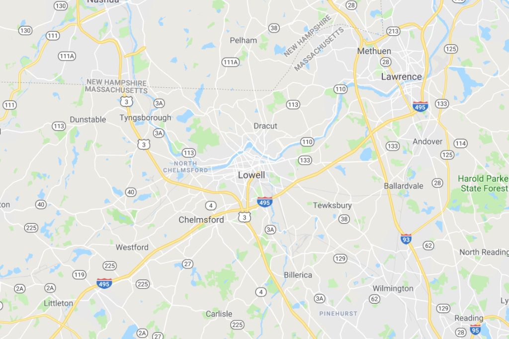 Lowell Massachusetts Service Area Map Expert Metal Roofers
