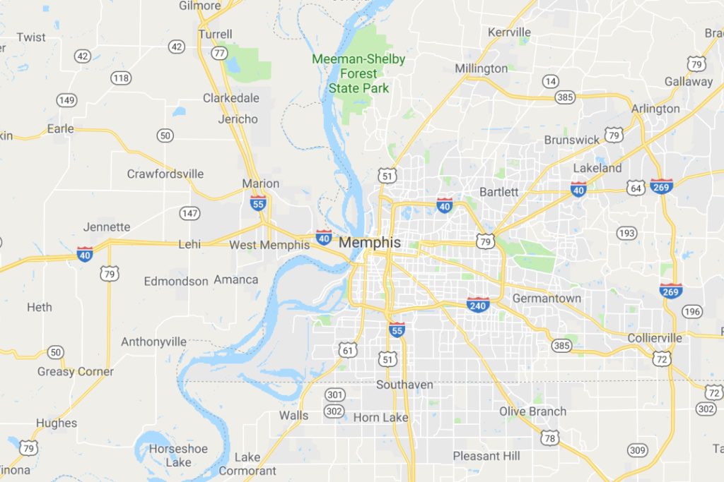 Memphis Tennessee Service Area Map Expert Metal Roofers