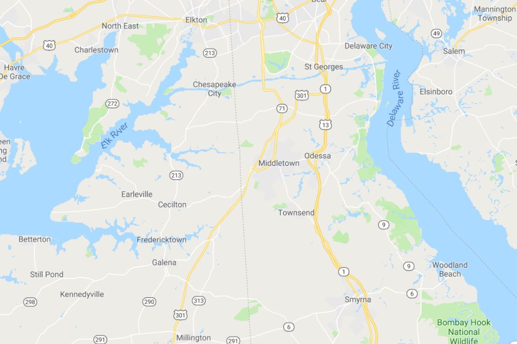 Middletown Delaware Service Area Map Expert Metal Roofers