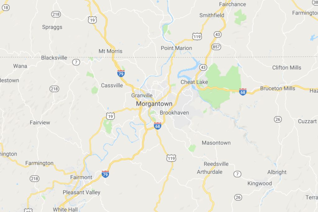 Morgantown West Virginia Service Area Map Expert Metal Roofers