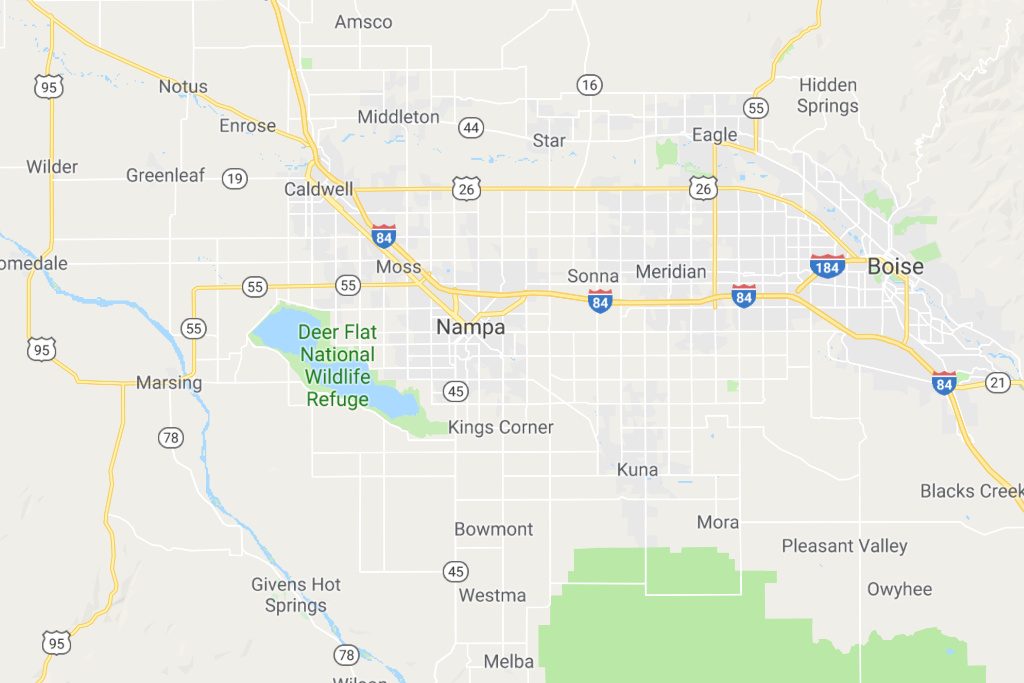 Nampa Idaho Service Area Map Expert Metal Roofers