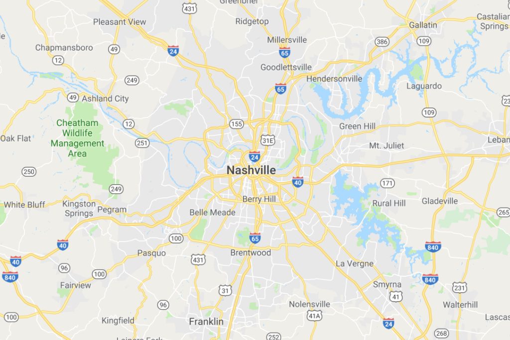Nashville Tennessee Service Area Map Expert Metal Roofers