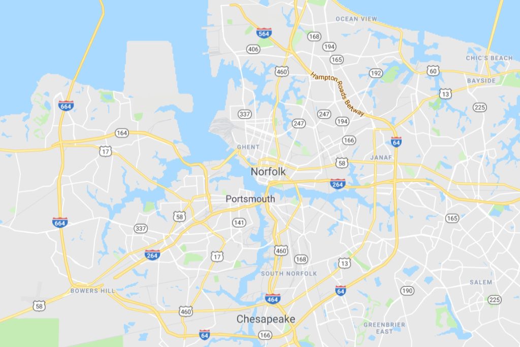 Norfolk Virginia Service Area Map Expert Metal Roofers