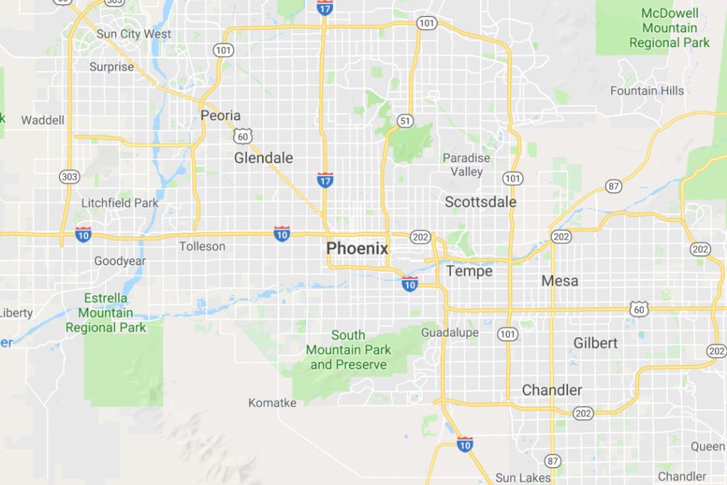 Phoenix Arizona Service Area Map Expert Metal Roofers