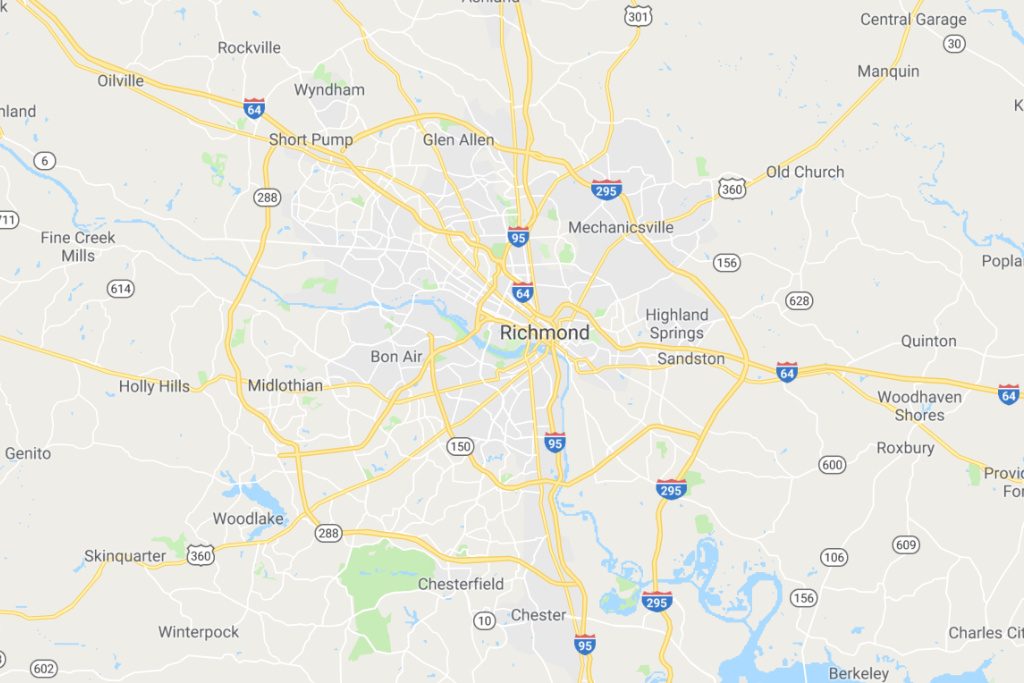 Richmond Virginia Service Area Map Expert Metal Roofers