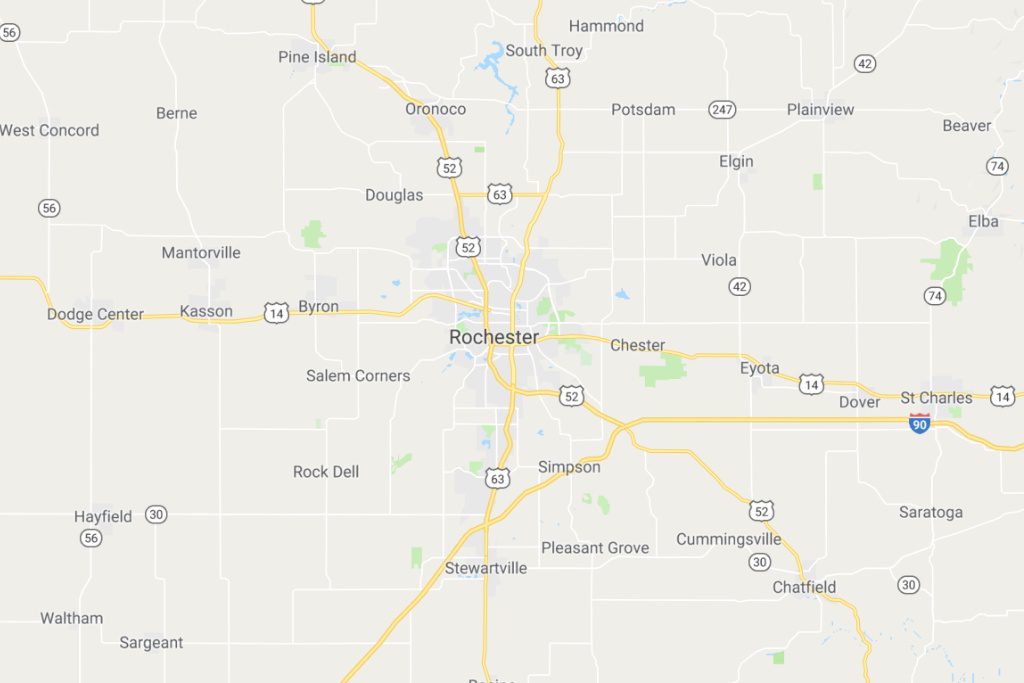 Rochester Minnesota Service Area Map Expert Metal Roofers