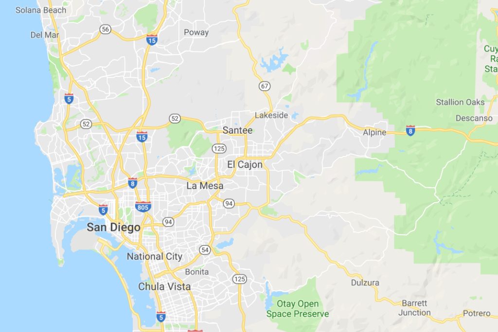 San Diego California Service Area Map Expert Metal Roofers