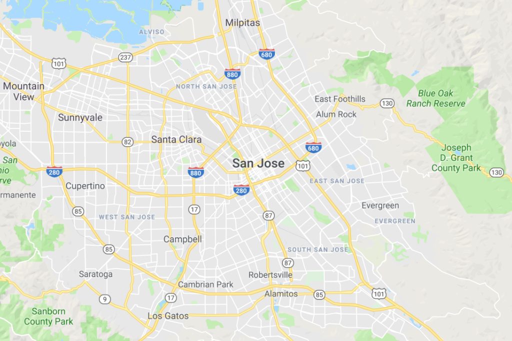 San Jose California Service Area Map Expert Metal Roofers