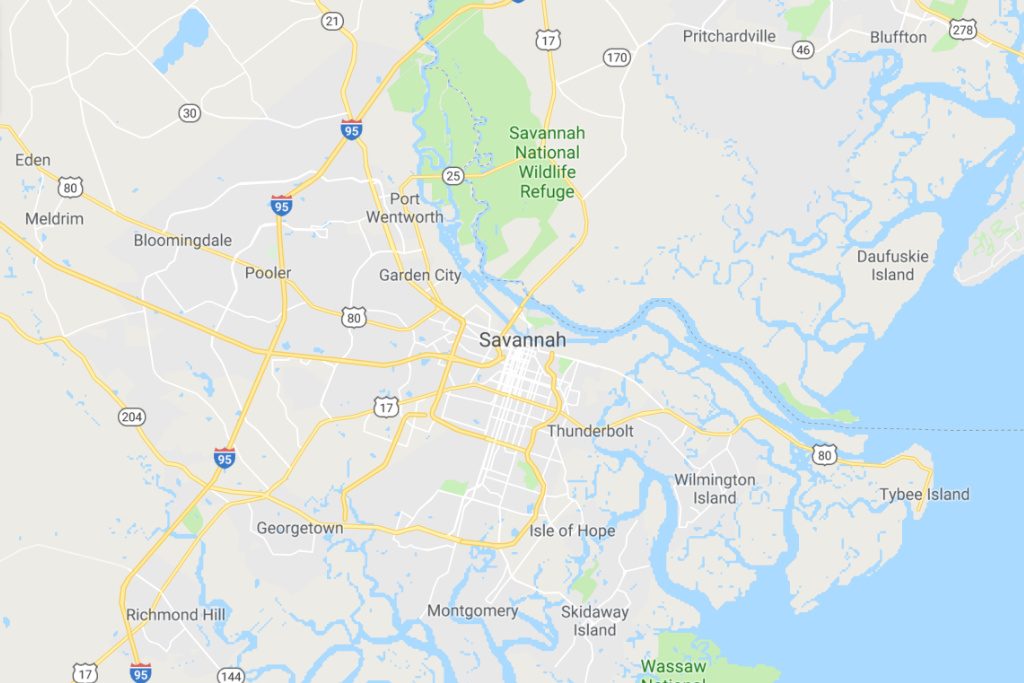 Savannah Georgia Service Area Map Expert Metal Roofers