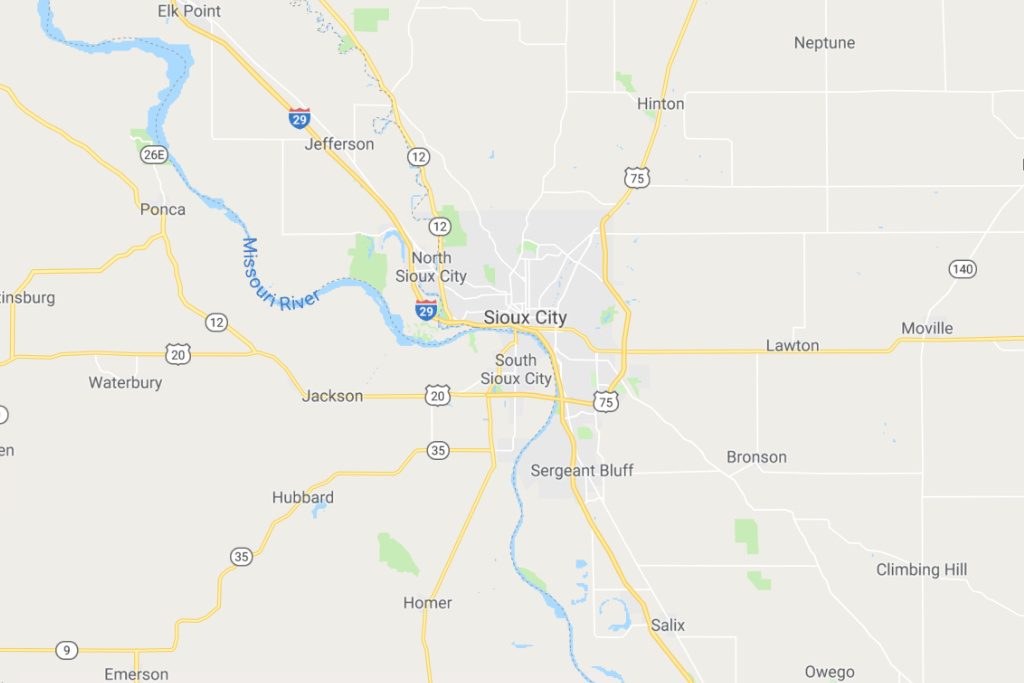 Sioux City Iowa Service Area Map Expert Metal Roofers