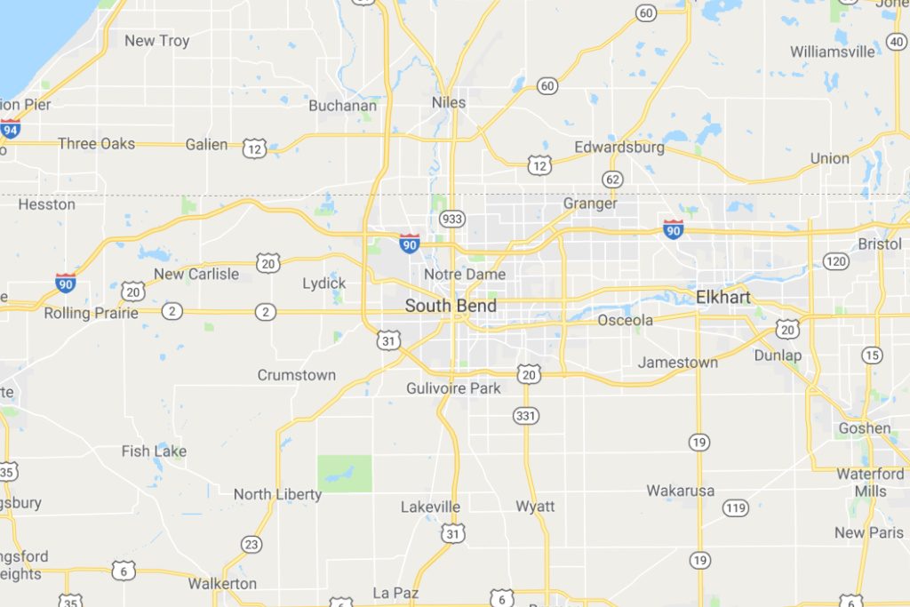 South Bend Indiana Service Area Map Expert Metal Roofers