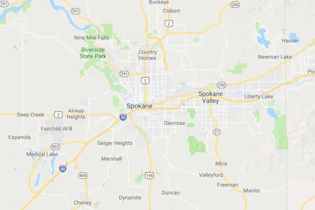Spokane Washington Service Area Map Expert Metal Roofers