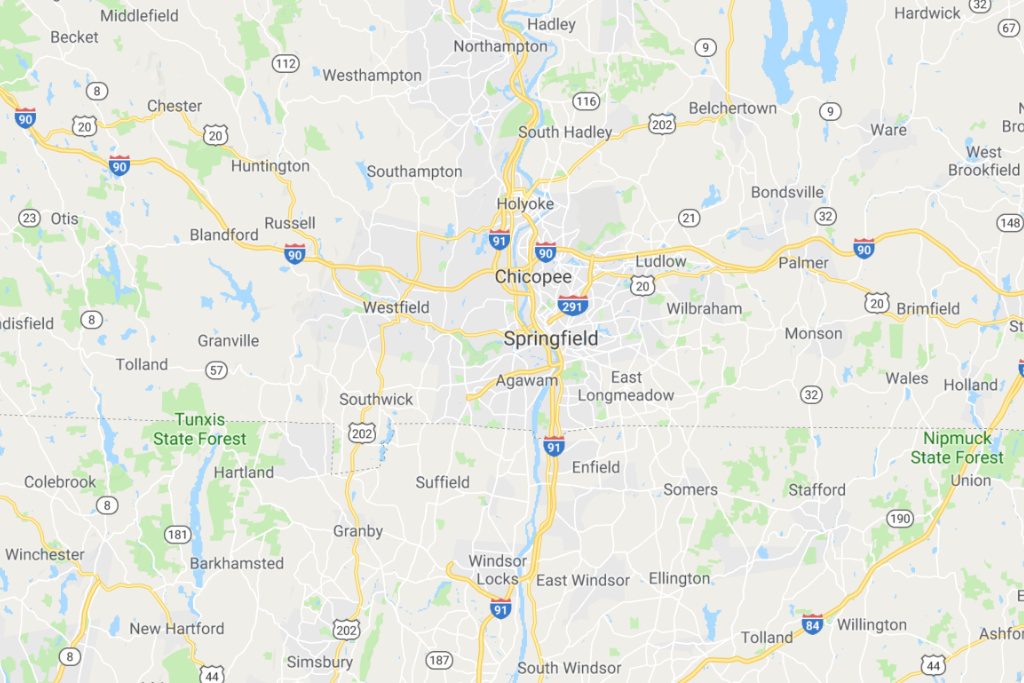 Springfield Massachusetts Service Area Map Expert Metal Roofers