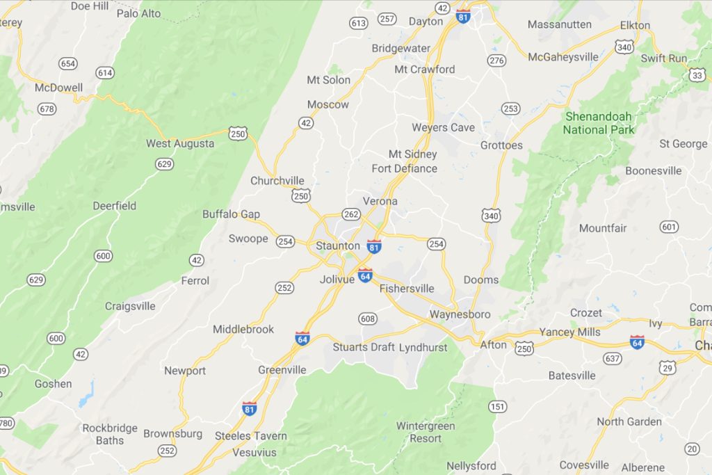 Staunton Virginia Service Area Map Expert Metal Roofers