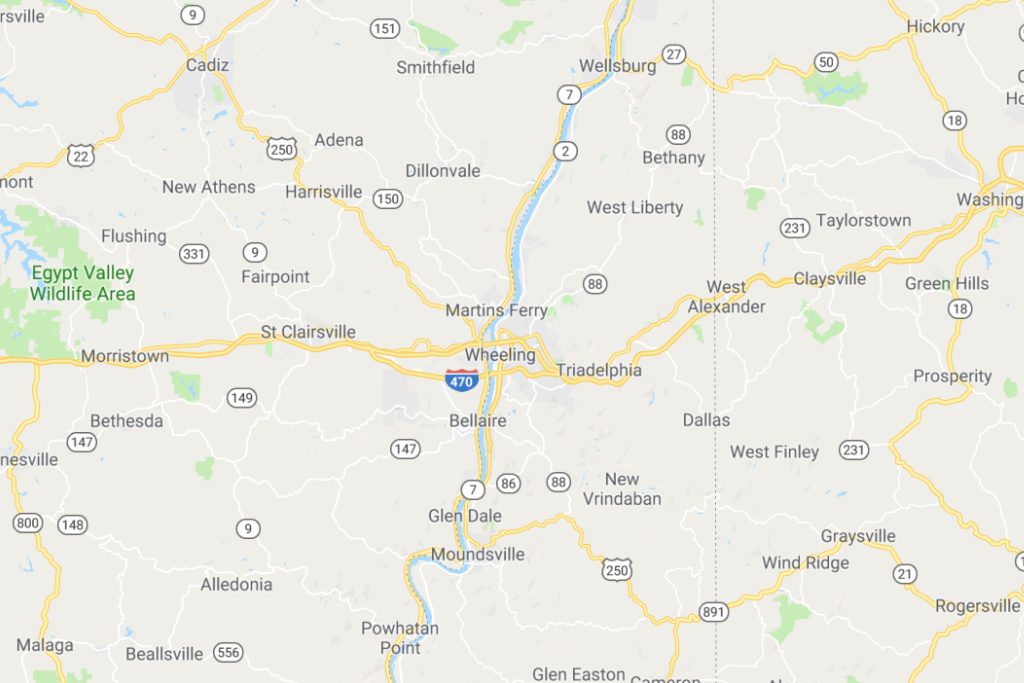 Wheeling West Virginia Service Area Map Expert Metal Roofers