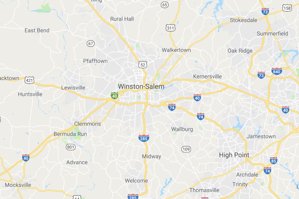 Winston Salem North Carolina Service Area Map Expert Metal Roofers