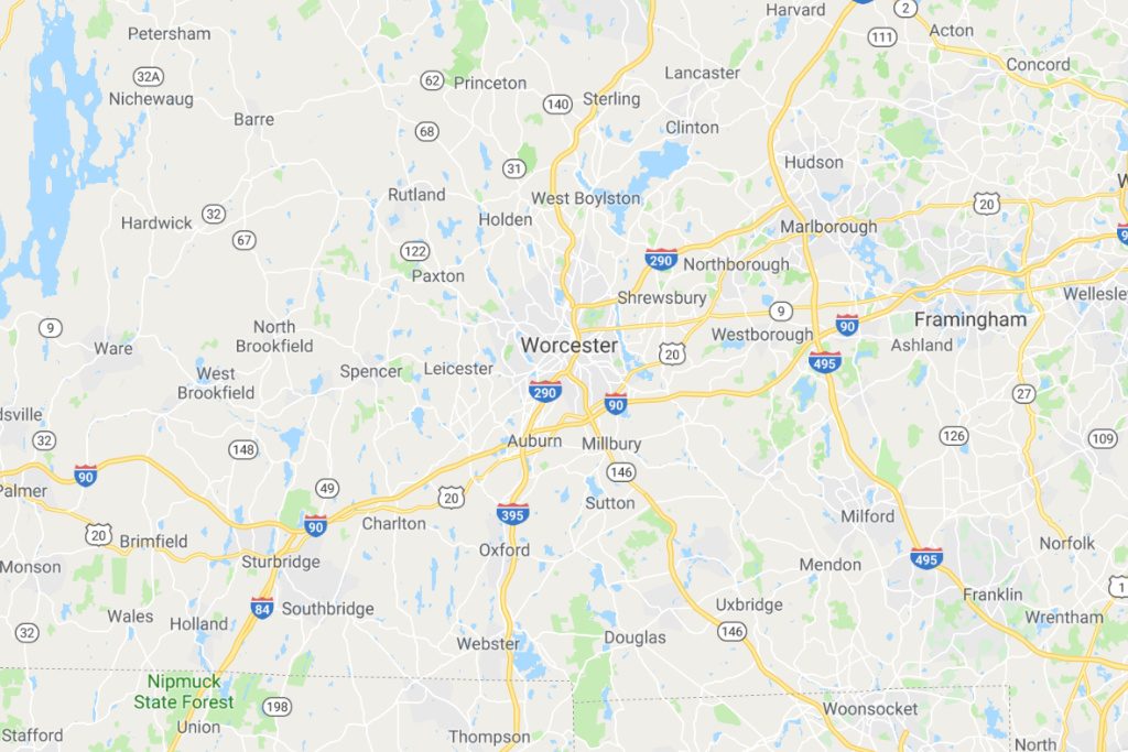 Worcester Massachusetts Service Area Map Expert Metal Roofers